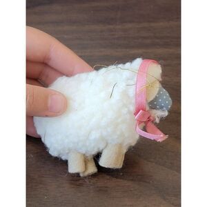 Farm white sheep felt ornament Xmas decor